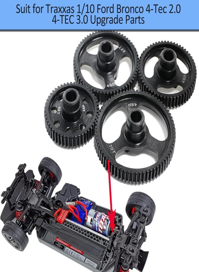تروس Qloi-LeUe المسننة 48T 55T 62T 70T 48P مصنوعة من الفولاذ المقوى لسيارات Traxxas 1/10 Ford Bronco 4-Tec 2.0/4-TEC 3.0 قطع غيار الترقية (62T) - Image 3